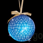 Новогоднее украшение Snowhouse Гирлянда мерцающий шар 6 белых светодиодов на батарейках FBG1-8W