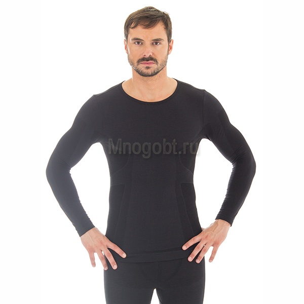Купить Термобелье Brubeck Comfort Wool LS12160 футболка с длинным рукавоммужская чёрная