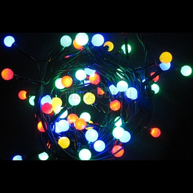 Новогоднее украшение Snowhouse Гирлянда жемчужные шарики 80 зеленых  светодиодов с контроллером 8 режимов LDBL080G-10-C