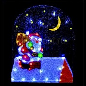 Новогоднее украшение Snowhouse Санта-Клаус на крыше (картина) мигающие светодиоды уличный PKQE08DD002
