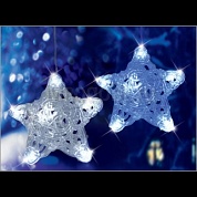 Новогоднее украшение Snowhouse Гирлянда сосульки 120 синих светодиодов (LED) звезда 15 см 12 нитей мигающие LDSIC120B-C-15ST