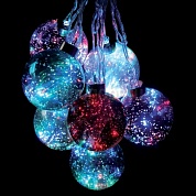 Новогоднее украшение Snowhouse Гирлянда Светящийся шар 8 шаров стекло с узорами  разноцветные светодиоды LBSM8-8B-3