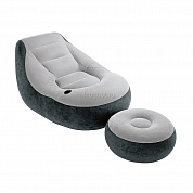 Intex 68564 надувное кресло Ultra-Lounge 99x130x76 см + пуф 64х28 см