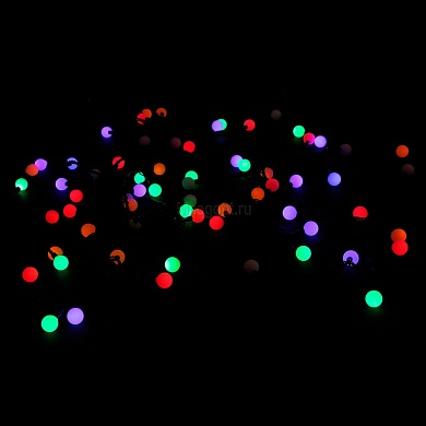 Новогоднее украшение Snowhouse Гирлянда Шарики цветные 100 белых светодиодов последовательное подключение (до 3 гирлянд) уличная OLDBL100-W-E