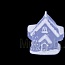 Новогоднее украшение Snowhouse Гирлянда Домик матовое стекло заснеженный светодиод RGB на батарейках GM3135-4