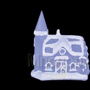 Новогоднее украшение Snowhouse Гирлянда Домик матовое стекло заснеженный светодиод RGB на батарейках GM3215-8