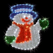 Новогоднее украшение Snowhouse Снеговик 96 разноцветных светодиодов YY101019E