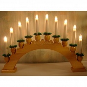 Новогоднее украшение Snowhouse Свечи на деревянной подставке-горке 10 бесцветных свечей BIE1010