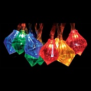 Новогоднее украшение Snowhouse Гирлянда кристаллы 10 разноцветных микролампочек на батарейках BLD010-AY-CR