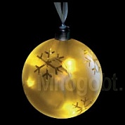Новогоднее украшение Snowhouse Гирлянда Светящийся шар матовое стекло с орнаментом желтые светодиоды на батарейках LBFW1-10Y-2