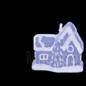 Новогоднее украшение Snowhouse Гирлянда Домик матовое стекло заснеженный светодиод RGB на батарейках GM3202-4
